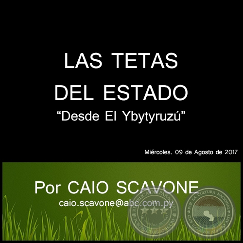 LAS TETAS DEL ESTADO - Desde El Ybytyruz - Por CAIO SCAVONE - Mircoles. 09 de Agosto de 2017